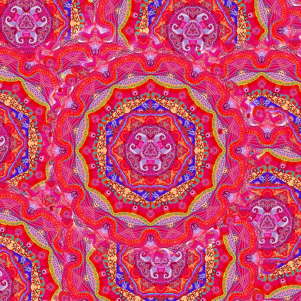 Indian Fabric Pattern Shower Curtain by Sandrine Kespi - Pixels