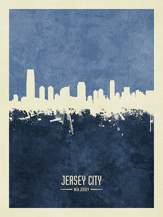 Jersey City New Jersey Skyline Tote Bag