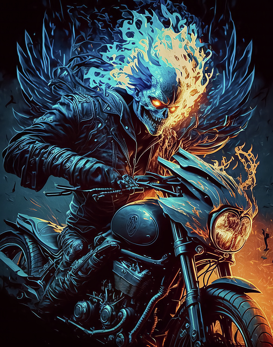 Blue ghost deals rider wallpaper