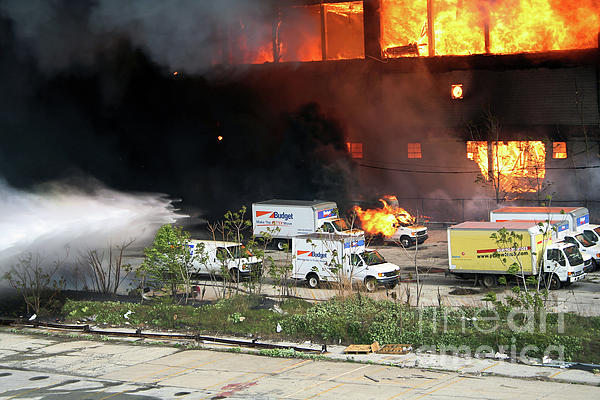 May 2nd 2006 Spectacular Greenpoint Terminal 10 Alarm Fire in Brooklyn, NY  Photograph by Steven Spak - Pixels