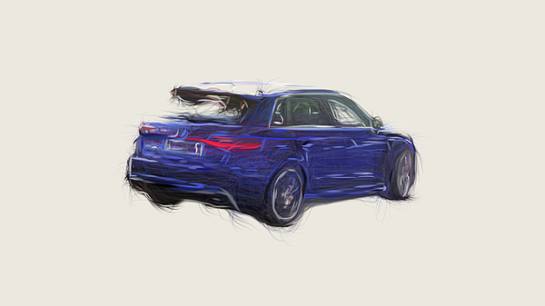 Audi RS3 Sportback Car Drawing #16 Sticker