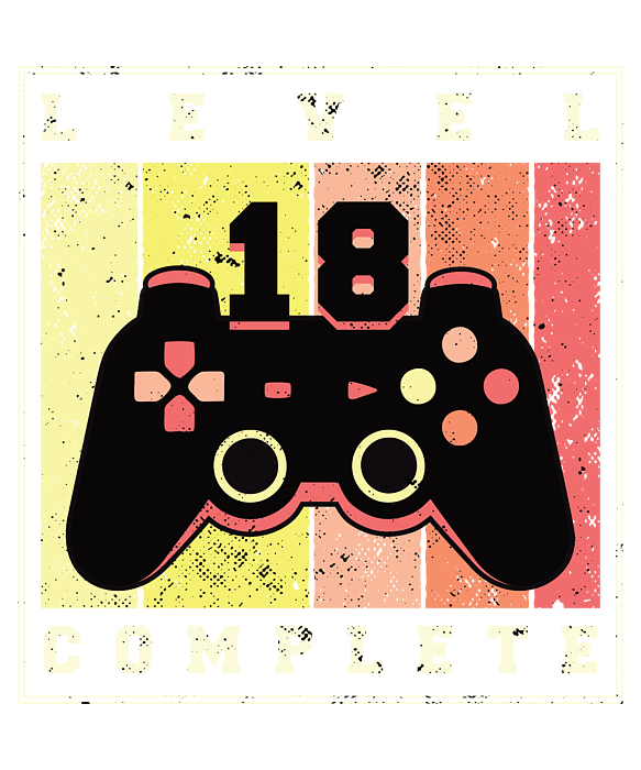 18 Level Complete Mens 18th Birthday Men Gaming Design T-Shirt by Myloot -  Pixels