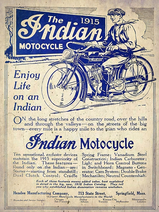 1915 The Indian Motorcycle Enjoy Life On An Indian Antique ...