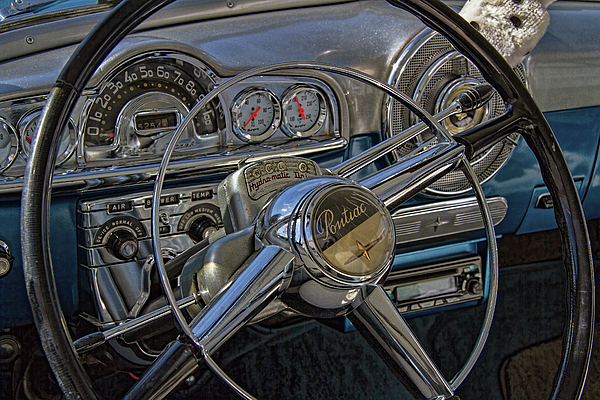 1950 Pontiac Starfire Dashboard And Emblem Greeting Card by Nick Gray