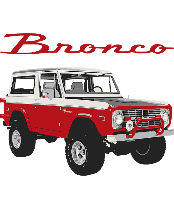 Ford Bronco - vintage red (white text) Kids T-Shirt for Sale by