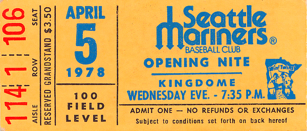 Row One Brand - 1978 Mariners Opening Night