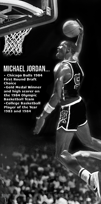 michael jordan black and white poster