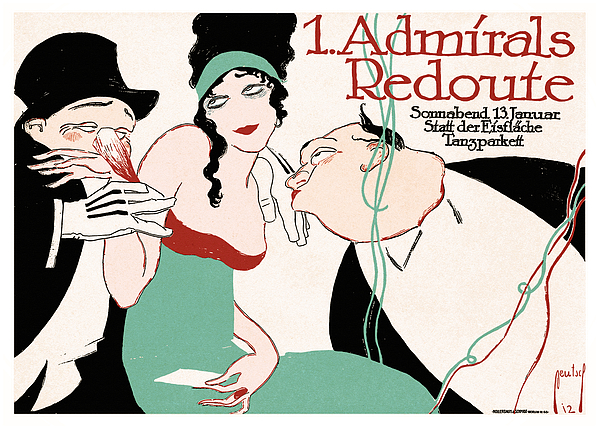 1st Admirals Redoute Masquerade Ball 1912 - Vintage Poster Art Coffee Mug  by Vertigo Creative - Pixels