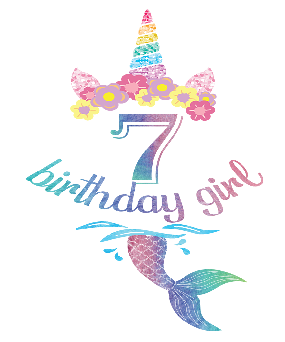 7th Birthday girl boy t-shirt 7 years old party gift Art Print by Grabitees