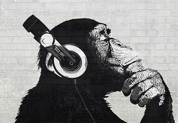 Banksy 'DJ Monkey with Headphones' Three Print Options or Two Framed Prints NEW 