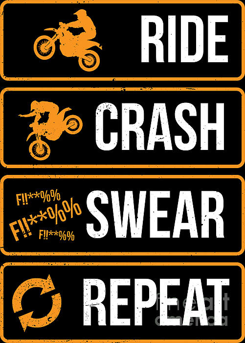 Haselshirt - Biker Motorcycle Lover Gift Ride Crash Swear Repeat