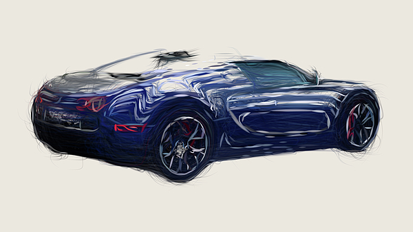Learn how to draw a Bugatti Veyron car step by step drawings