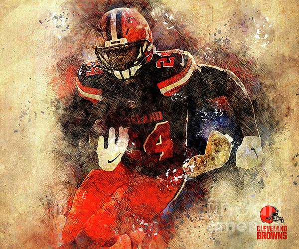 Cleveland Browns NFL American Football Team,Cleveland Browns Player,Sports  Posters for Sports Fans Youth T-Shirt by Drawspots Illustrations - Fine Art  America