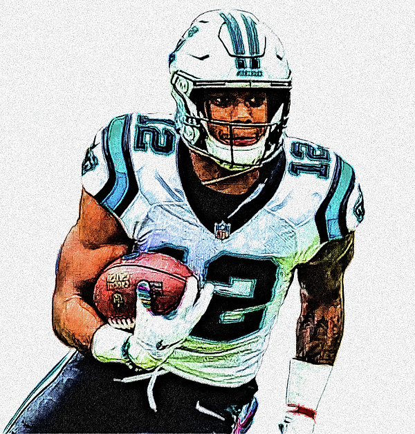 DJ Moore Panthers WR. Digital Art by Bob Smerecki - Pixels