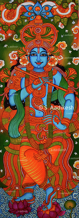 Buy Kerala Mural Painting Radha Madhavam Canvas Rolled Radha and Online in  India  Etsy