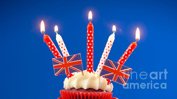 Red White And Blue Theme Cupcakes And Cake Stand With Uk Union Jack Flags Coffee Mug For Sale By Milleflore Images