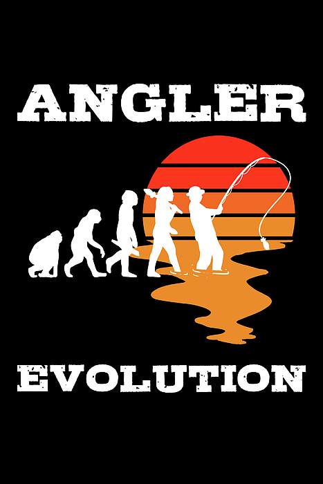 Sunset Fisherman Fathers Day Angler Evolution Lake #2 Sticker by Amango  Design - Pixels