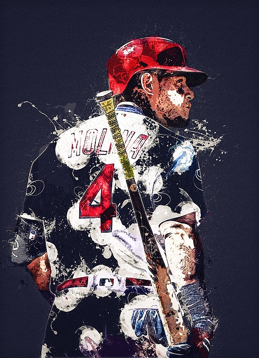 Baseball St. Louis Cardinals Yadiermolina Yadier Molina Yadier Molina Yadi  St. Louis Cardinals Stlou Greeting Card by Wrenn Huber