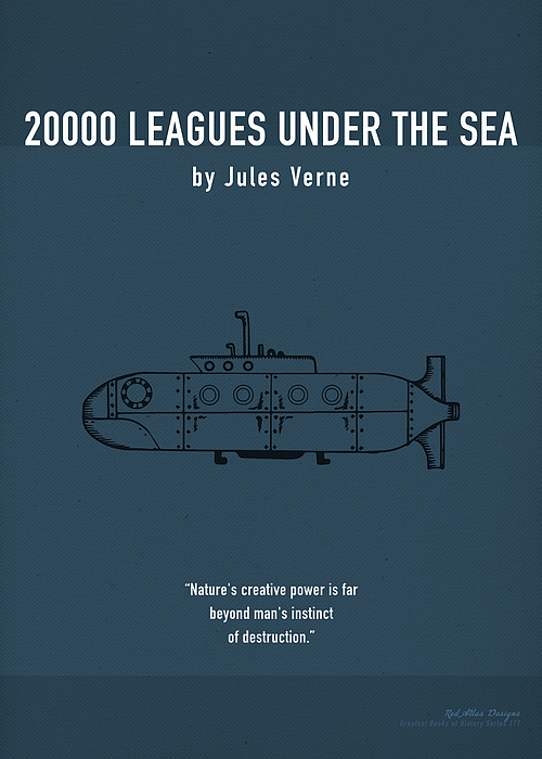 Design Turnpike - 20000 Leagues Under the Sea by Jules Verne Greatest Books Ever Art Print Series 177