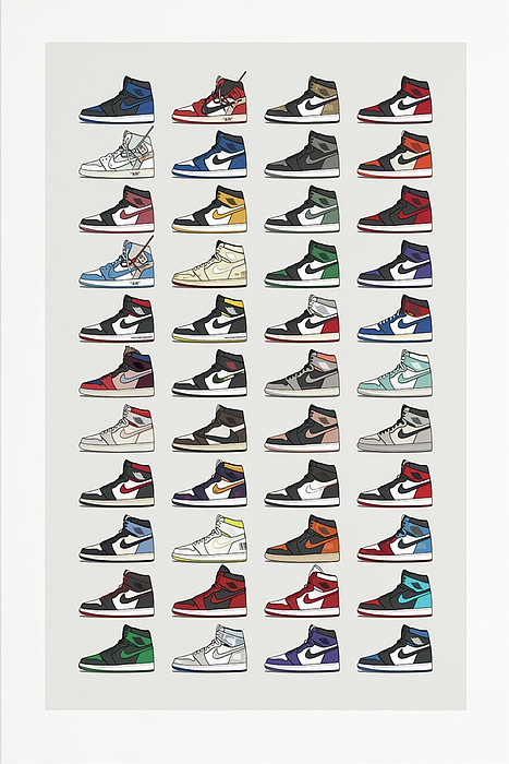 2020 Air Jordan 1 Collection Poster Sticker Jose Bowers - Fine