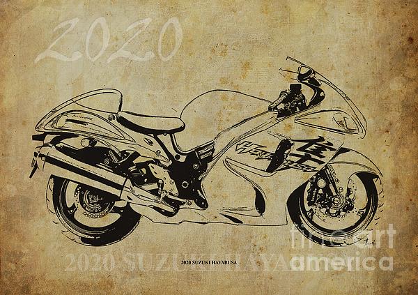 Suzuki Hayabusa Grey Bike Framed Print by Maddmax - Fine Art America