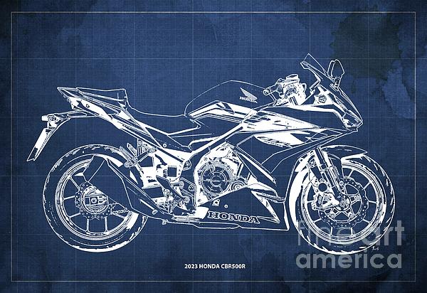 2020 BMW R1250RT Blueprint,Blue Background,Garage Decoration Coffee Mug by  Drawspots Illustrations - Pixels