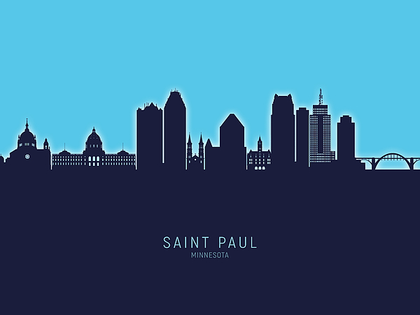 Saint Paul Minnesota Skyline #86 Spiral Notebook by Michael