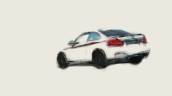 BMW 1 Series M Coupe Car Drawing #5 Coffee Mug by CarsToon Concept - Pixels