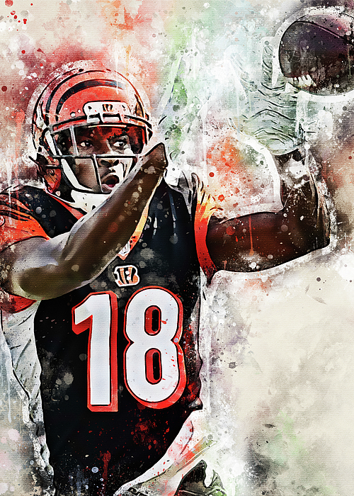 Player Football NFL Cincinnati Bengals Player A.J Green A.Jgreen A.J Green  AJ Green AJ Green by Wrenn Huber