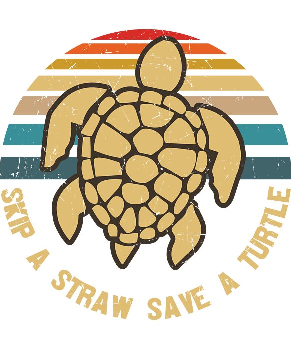 Funny Turtle Skip The Straw Save A Sea Turtle' Sticker