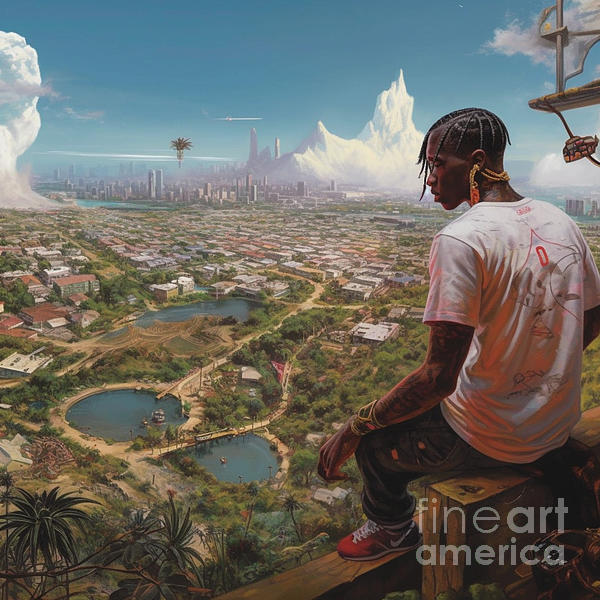 TRAVIS SCOTT UTOPIA land hyper realistic stunn by Asar Studios Fleece  Blanket by Celestial Images - Pixels