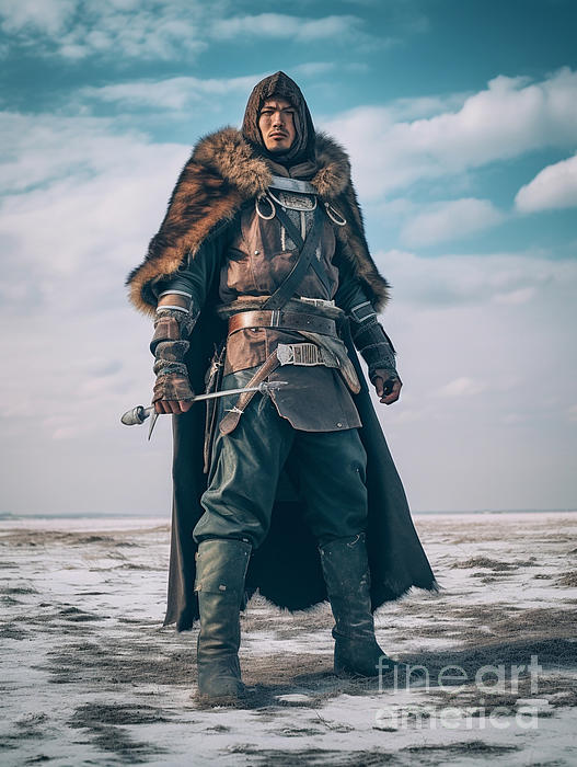 Warrior from Yakutsk Eastern Siberia Surreal by Asar Studios #3 Fleece  Blanket by Celestial Images - Pixels