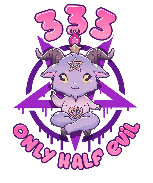  333 Only Half Evil For Pastel Goth And Kawaii Tote Bag :  Clothing, Shoes & Jewelry