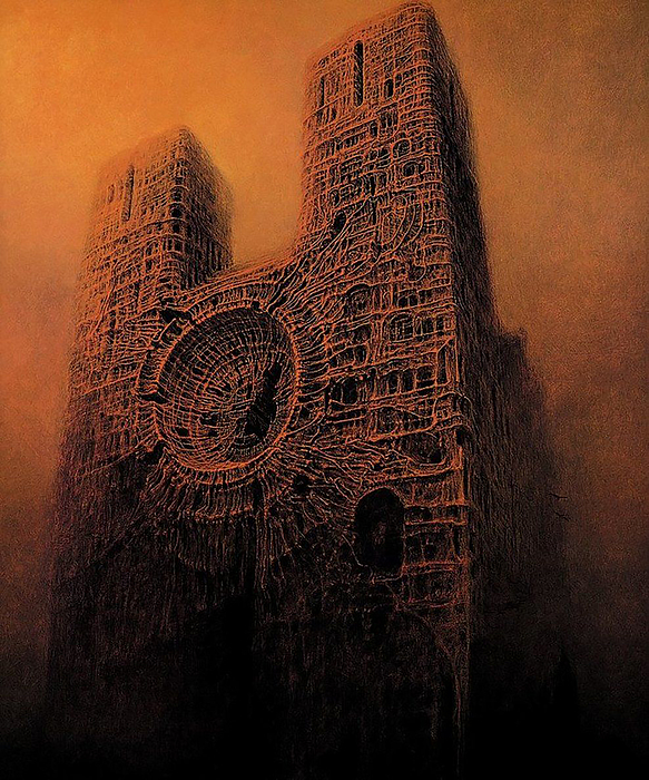 Zdzislaw Beksinski Greeting Card by Issam Lachtioui