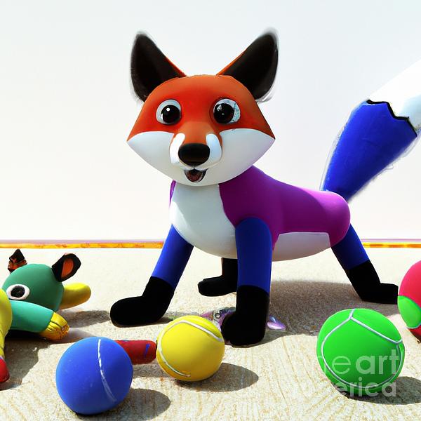 https://images.fineartamerica.com/images/artworkimages/medium/3/3d-look-artificial-intelligence-art-of-a-cute-colorful-fox-playing-with-dog-toys-rose-santuci-sofranko.jpg