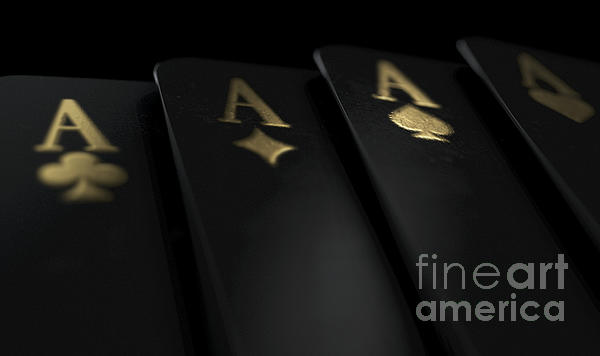 Black Casino Cards Aces #4 Digital Art by Allan Swart - Fine Art