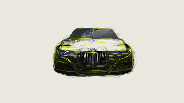 BMW 3.0 CSL Hommage Concept Car Drawing Spiral Notebook by