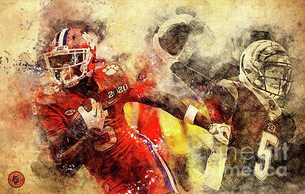 Cincinnati Bengals American Football Team, NFL,Football Player,Sports  Posters for Sports Fans Greeting Card by Drawspots Illustrations