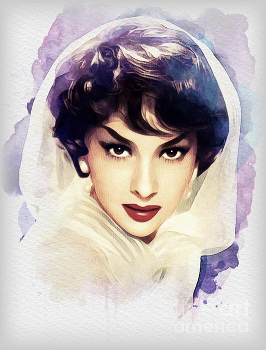 Gina Lollobrigida, Vintage Actress Beach Sheet By Esoterica Art Agency 