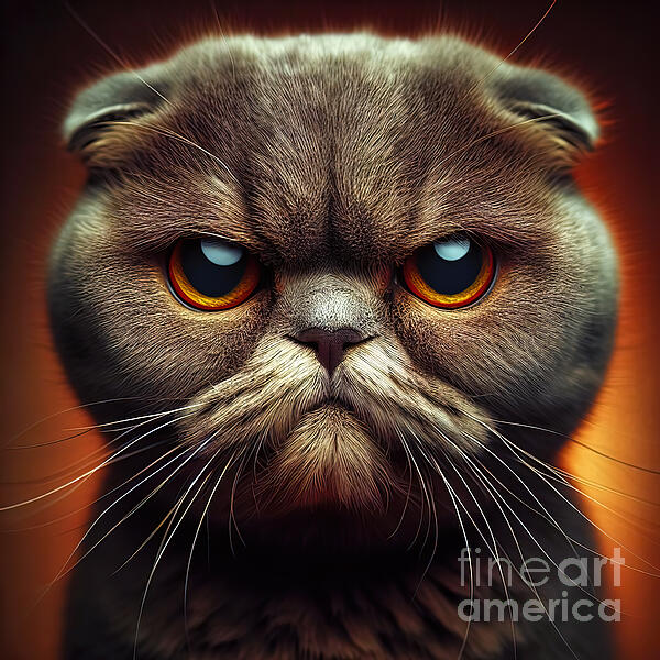 Indian Summer - Grumpy cat close-up portrait