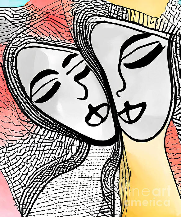Minimalist Couple Kiss Sketch Abstract Art Print Of A Couple Romantic  Drawings Line Art Drawings Sticker by Mounir Khalfouf - Pixels Merch
