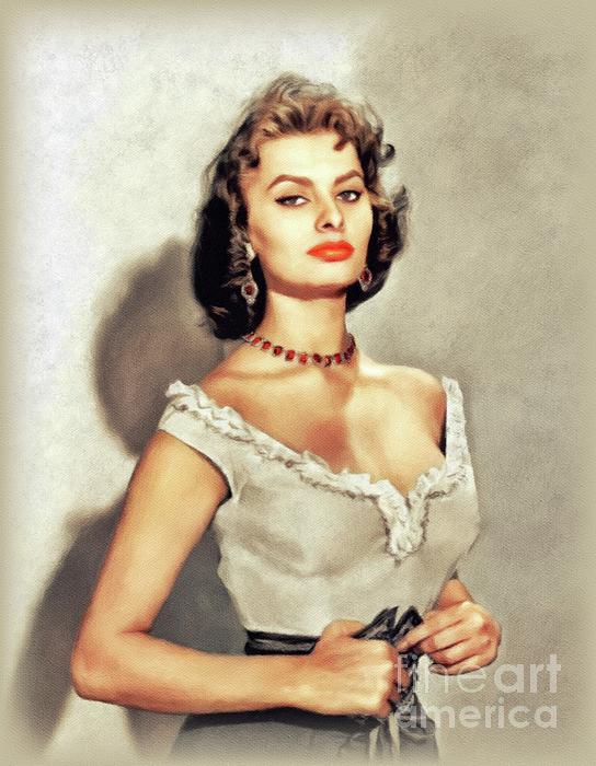 Sophia Loren, Hollywood Legend Greeting Card by Esoterica Art Agency