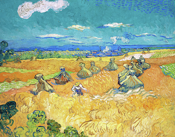 Wheat Fields with Reaper, Auvers #4 Tapestry by Vincent van Gogh - Fine Art  America