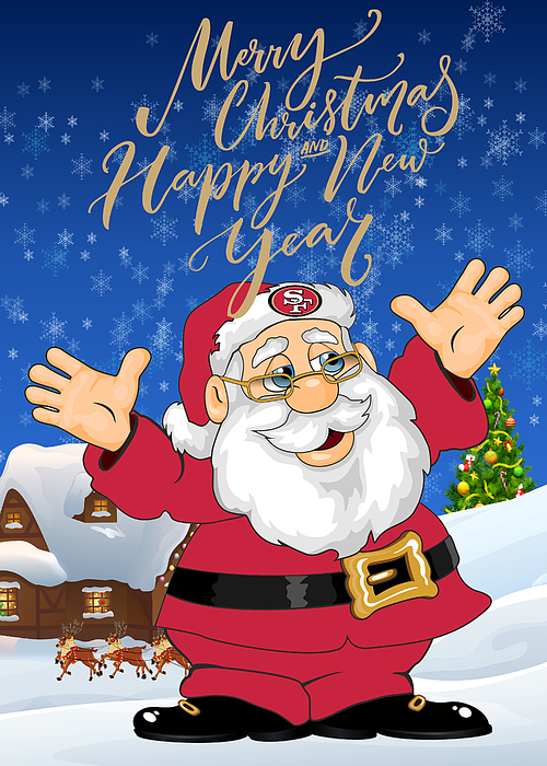 San Francisco 49ers Santa Claus 2 Greeting Card by Joe Hamilton