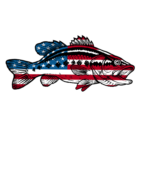 4th of July Fishing American Flag Fish America graphic Tapestry