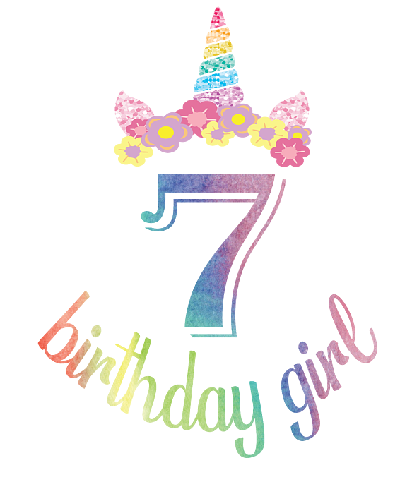 7th Birthday girl boy t-shirt 7 years old party gift Art Print by Grabitees