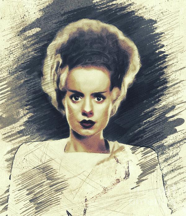 Elsa Lanchester, Vintage Actress Beach Sheet by Esoterica Art Agency ...