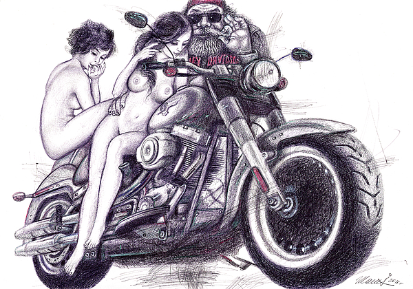 Harley-Davidson, crazy girls Tote Bag by Mikhail Pisarev - Fine