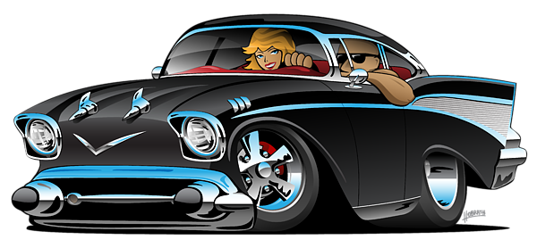 Classic Fifties Hot Rod Muscle Car Cartoon Coffee Mug by Jeff Hobrath -  Pixels