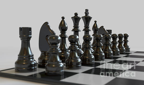 Chess Board Setup #2 Greeting Card by Allan Swart